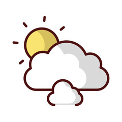 Overcast icon isolate white background vector stock illustration