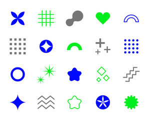 Retro vector icons with simple shapes