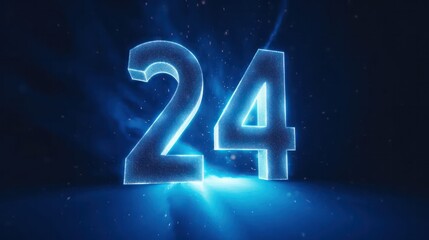 Number 24 Signifying New Year 2024