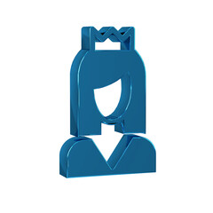 Blue Princess icon isolated on transparent background.
