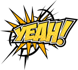 Yeah Text Comic Speech Bubble Explosion