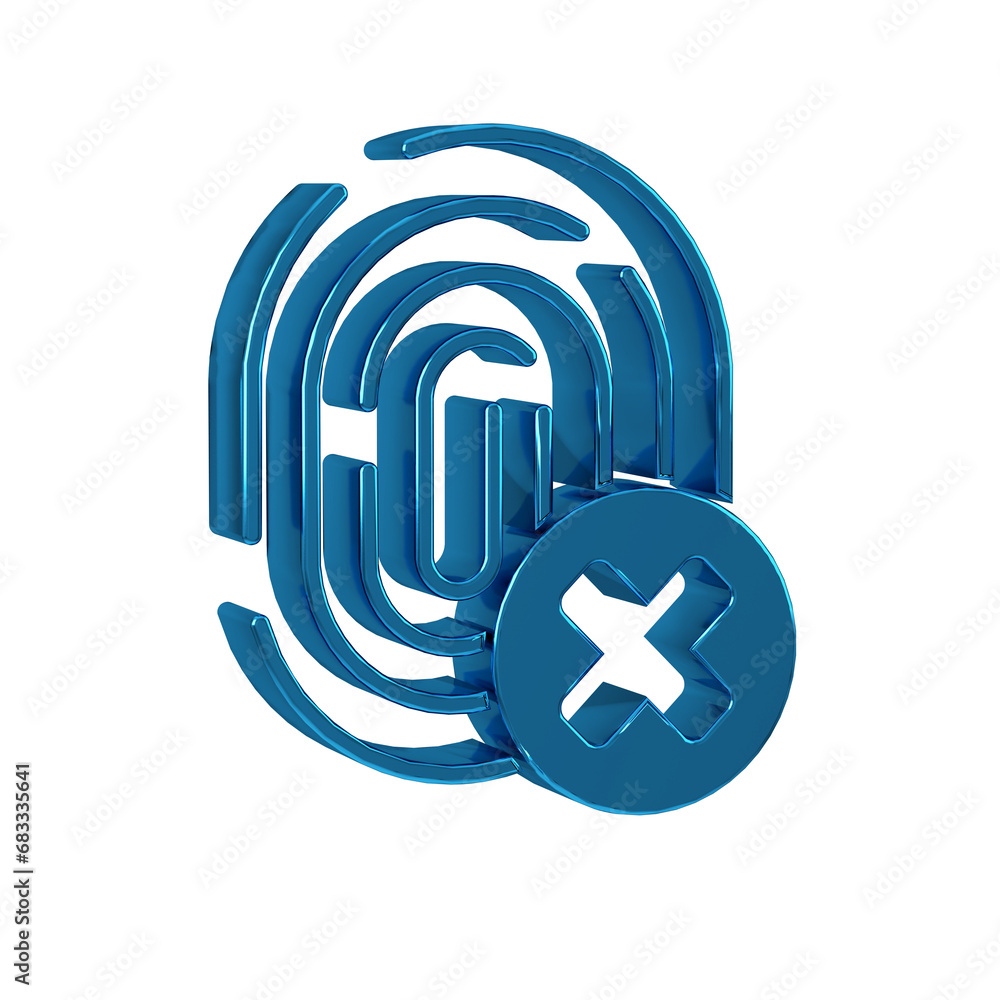 Aufkleber blue cancelled fingerprint icon isolated on transparent background. access denied for user concept. 