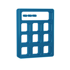 Blue Password protection and safety access icon isolated on transparent background. Security, safety, protection, privacy concept.