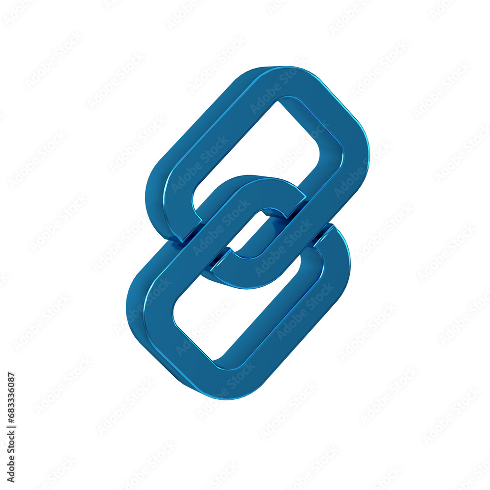 Poster blue chain link icon isolated on transparent background. link single. hyperlink chain symbol.