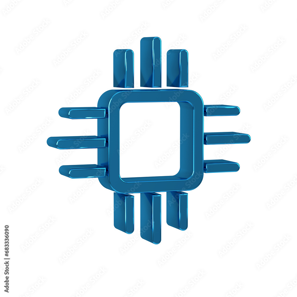 Aufkleber blue computer processor with microcircuits cpu icon isolated on transparent background. chip or cpu 