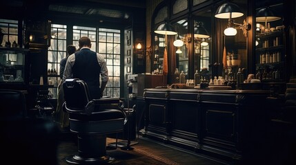 Barber in a barbershop