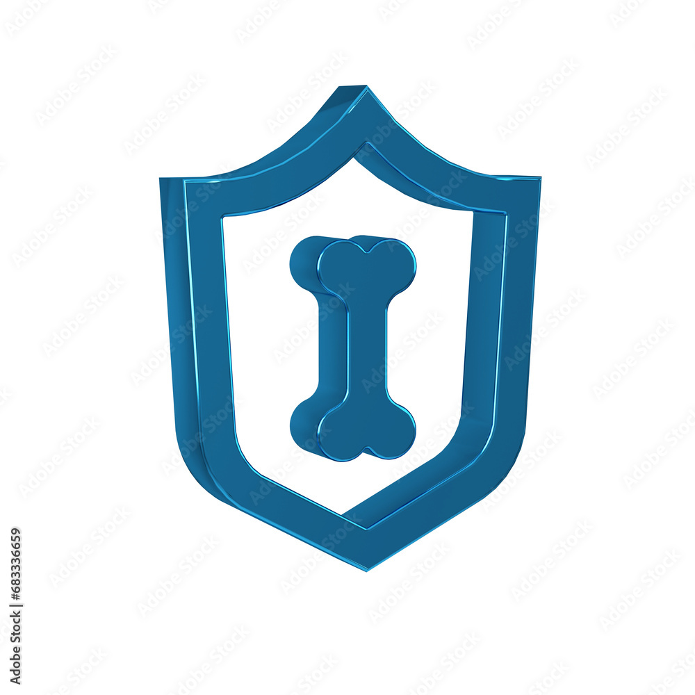 Wall mural Blue Animal health insurance icon isolated on transparent background. Pet protection concept.