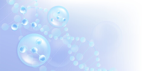 Hyaluronic acid hair and skin solutions ad, blue collagen serum drop with cosmetic advertising background ready to use, illustration vector.	