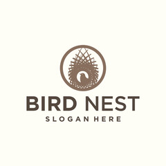 vector natural birds nest logo natural root and leaf birds nest logo