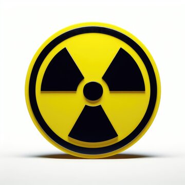 radiation warning sign on white