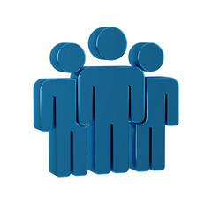 Blue Users group icon isolated on transparent background. Group of people icon. Business avatar symbol - users profile icon.