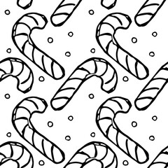 Seamless christmas pattern. New year background. Doodle illustration with christmas icons