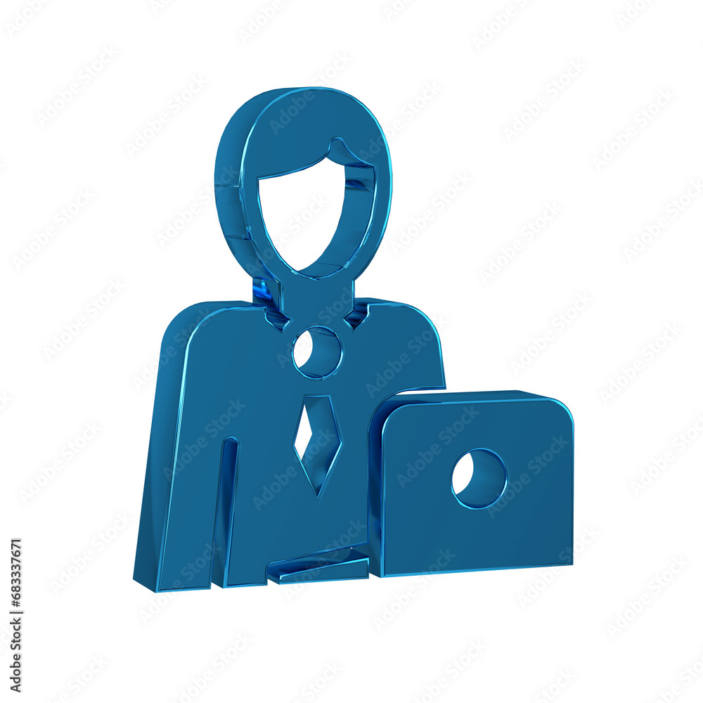 Wall mural Blue Businessman icon isolated on transparent background. Business avatar symbol user profile icon. Male user sign.