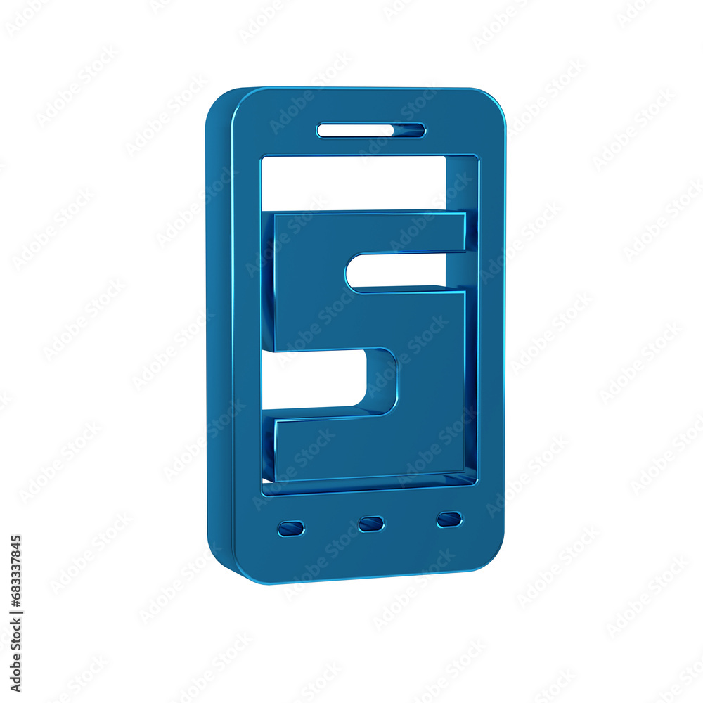 Poster blue new chat messages notification on phone icon isolated on transparent background. smartphone cha