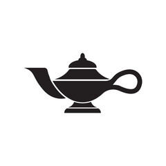 magic lamp genie icon logo template