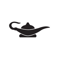 magic lamp genie icon logo template
