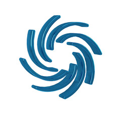 Blue Tornado icon isolated on transparent background. Cyclone, whirlwind, storm funnel, hurricane wind or twister weather icon.