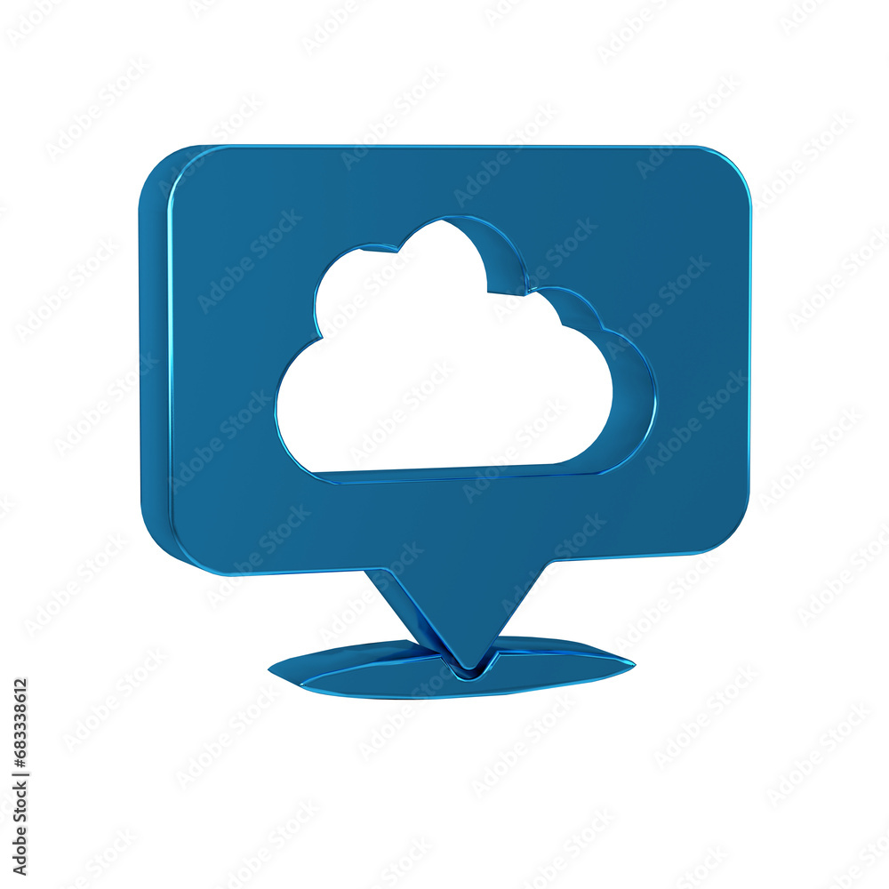 Canvas Prints blue location cloud icon isolated on transparent background.