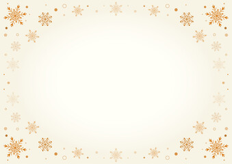 雪の結晶のクリスマスカード_ホワイト＆ゴールド