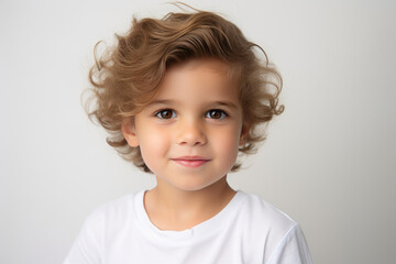 Naklejka premium Radiant Joy: Young Boy's Happy Portrait