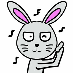 cute rabbit with a white background. illustration