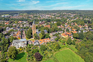 Fototapeta na wymiar Aerial from the traditional town Amerongen in the Netherlands