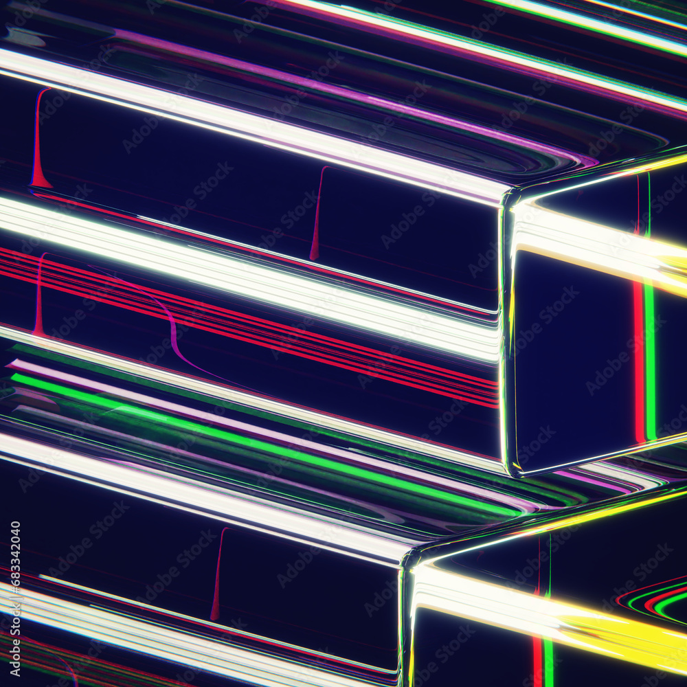 Poster abstract background with lines isolated 3d mockup illustration, 3d rendering