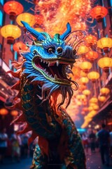 Fototapeta premium Chinese New Year Festival, Year of the Dragon, Chinese Zodiac Concept, Asian Culture elements Design
