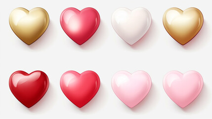2024 Valentine's Day hearts background banner, copy paste for text
