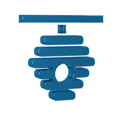 Blue Hive for bees icon isolated on transparent background. Beehive symbol. Apiary and beekeeping. Sweet natural food.