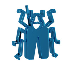 Blue Beetle bug icon isolated on transparent background.