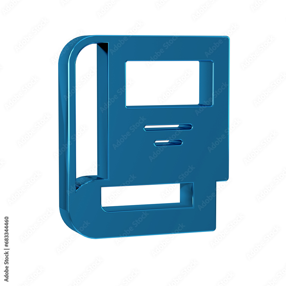 Poster Blue History book icon isolated on transparent background.