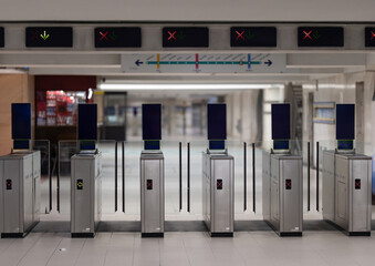 Subway station - turnstiles in metro