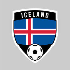 Shield Football Team Badge of Iceland