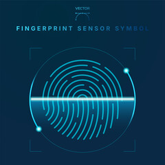 Abstract fingerprint sensor in progress - identity verification concept