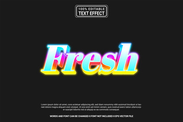 Editable text effect Fresh 3d cartoon template style modren premium vector