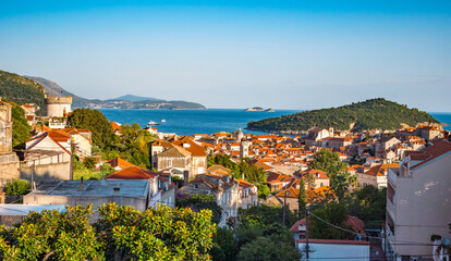 Fototapeta premium Dubrovnik, Croatia. Panoramic view of old town.