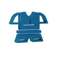 Blue Body armor icon isolated on transparent background.