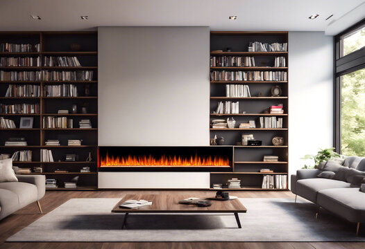 Lusso Tecnologico- Camino a Gas con Librerie