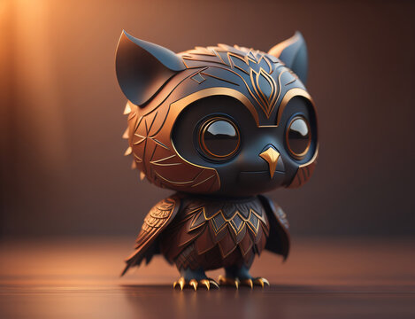 Baby Eule in Schwarz