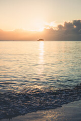 The calm sea at sunrise