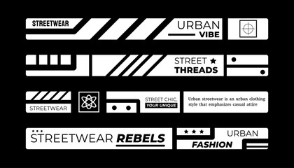 Fototapeta na wymiar Stripes for Clothing design. Street, Urban, Slogan, Hip Hop and Y2K Style. for screen printing designs for t-shirts, hoodies, jackets and others