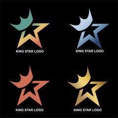 Star logo illustration design, with four color variants
