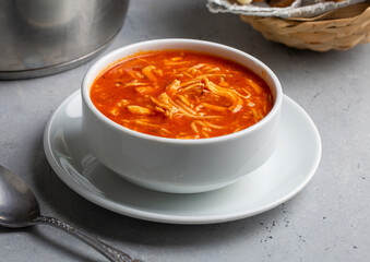 Delicious looking tomato soup. Turkish name; Domates corbasi