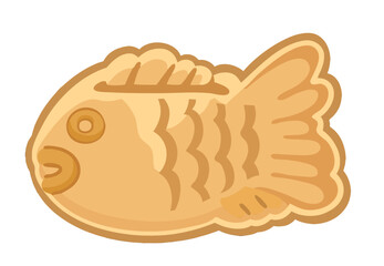 Bungeoppang, Korean Fish-shaped bread. Korean snack illustration vector.
