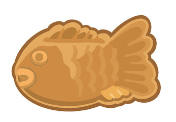 Bungeoppang, Korean Fish-shaped bread. Korean snack illustration vector.