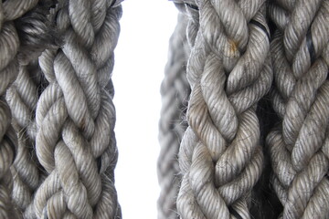 strong and old rope close up 