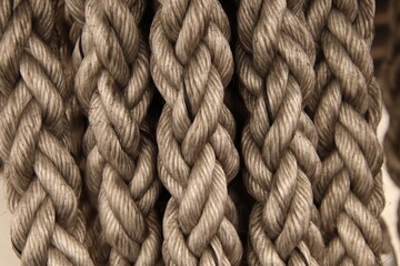 strong and old rope close up 