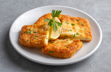 Saganaki is a Greek delicacy of fried cheese.