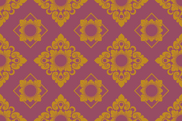 Balinese ornament fabric pattern - royal vector decoration - motif mas-masan 6
